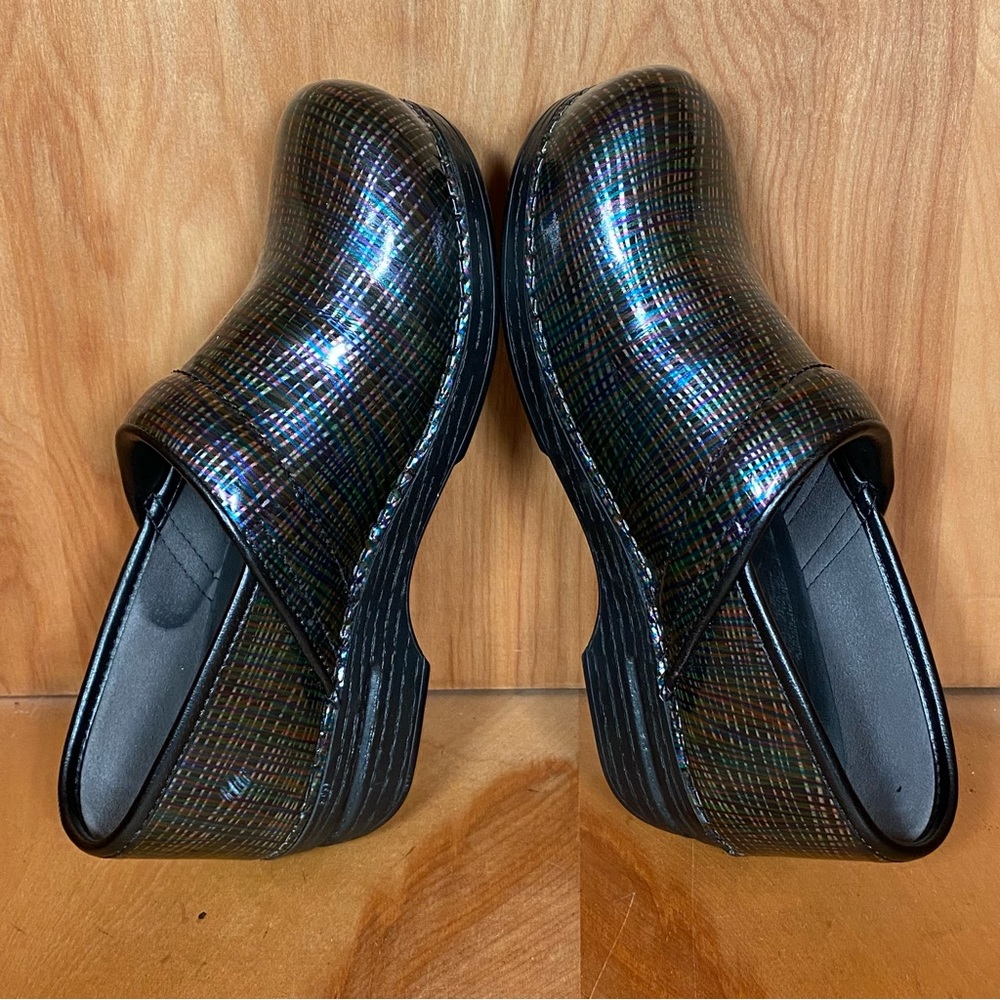 Womens 8 / 38 Dansko Pro XP Mules Clogs Black Metallic SEF1516